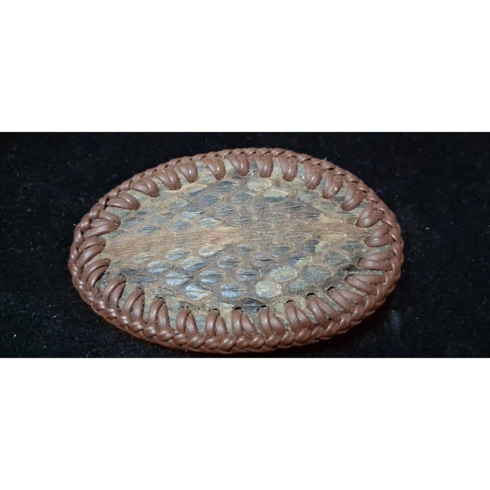 Vintage 90s Python Snake Skin Belt Buckle Made In USA Western Wear
